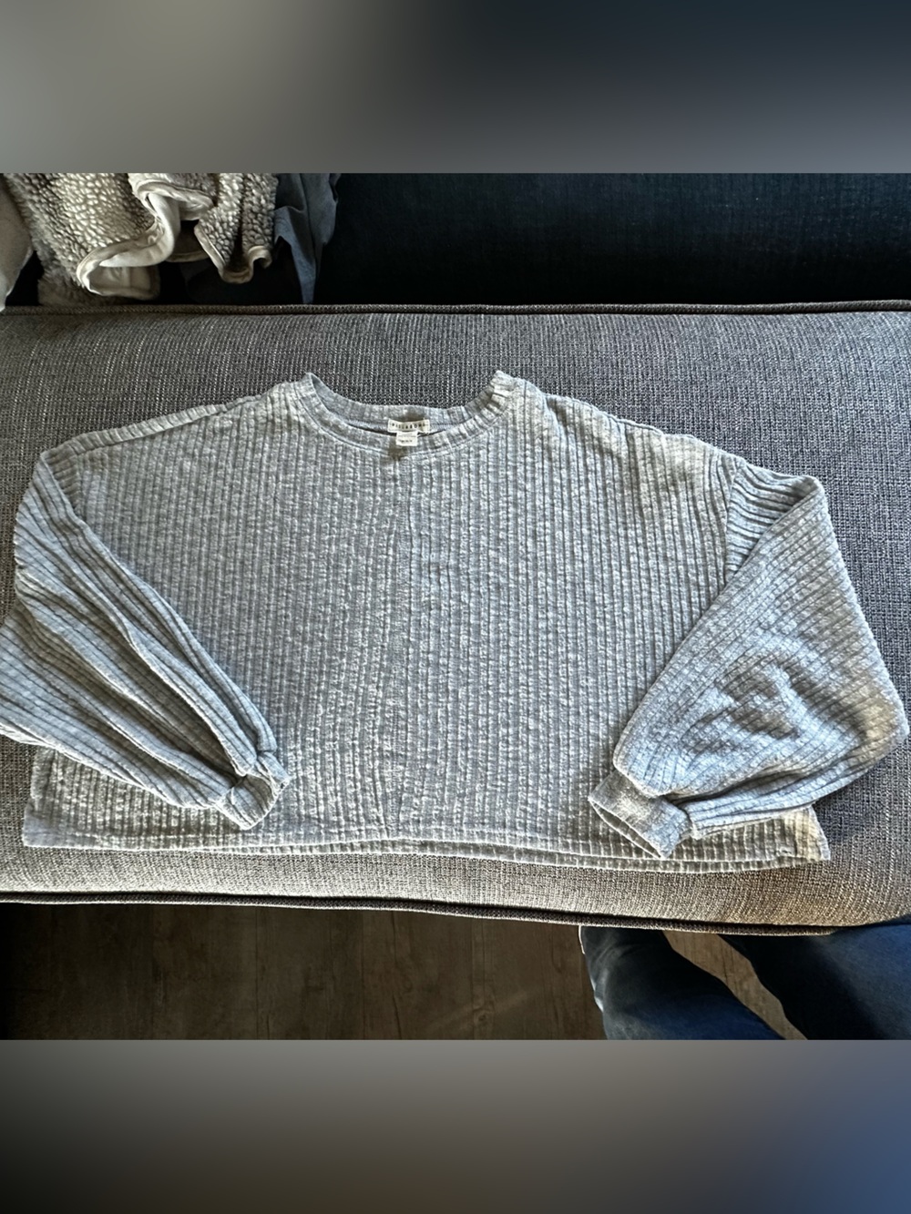 Billabong Ribbed Crewneck Sweater - Light Gray